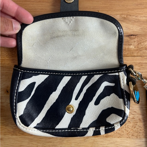 Dooney & Bourke Black and White Zebra Print Wristlet - Picture 2 of 4